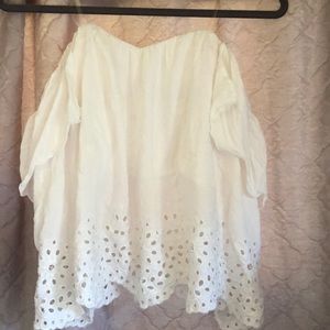 Off the shoulder white top